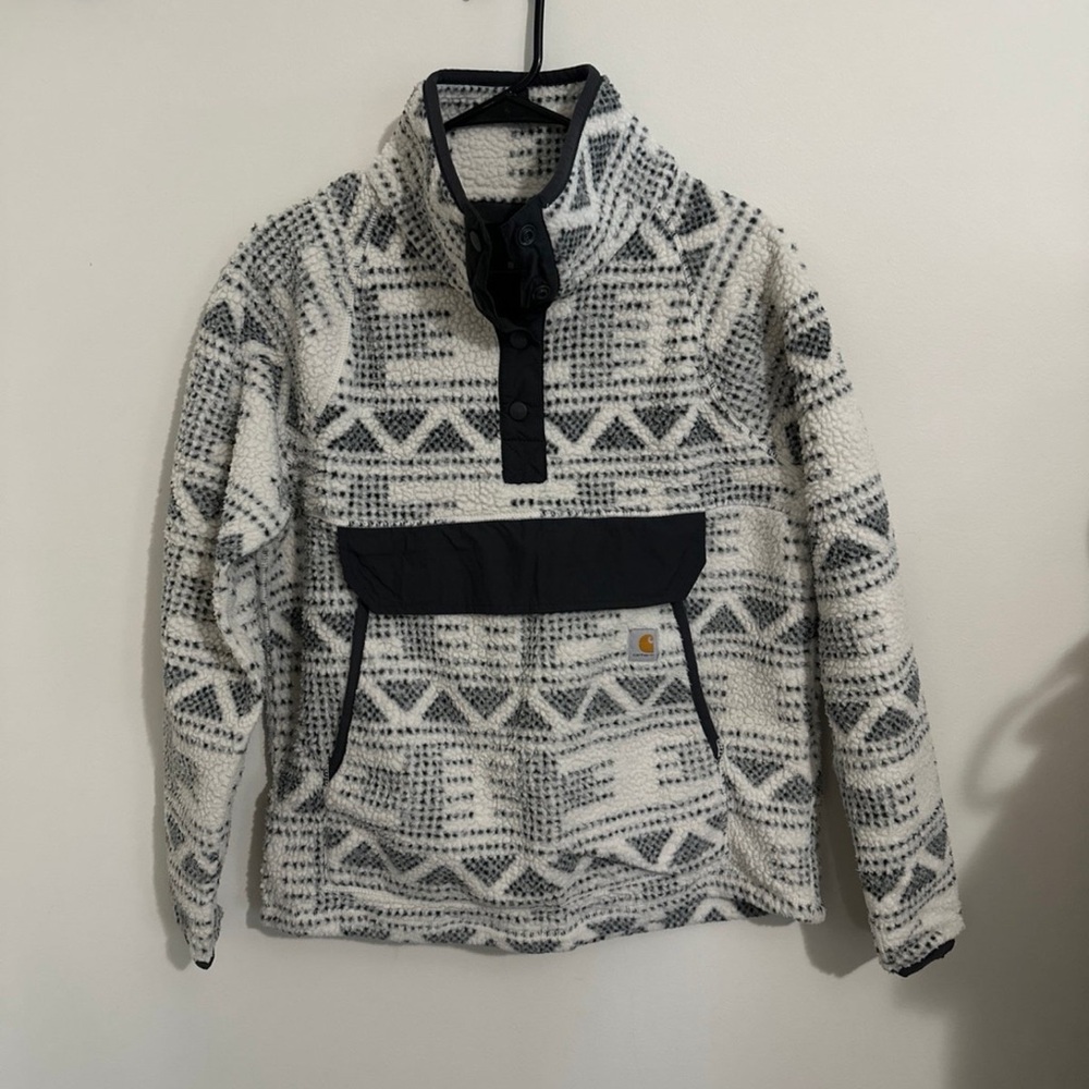 Carhartt gray and White Fleece Pullover